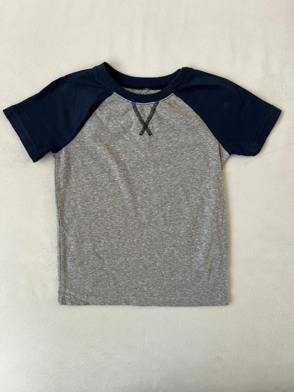 jumping beans Gray Body Navy Raglan Short Sleeve Tee